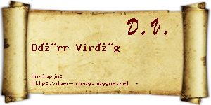 Dürr Virág névjegykártya